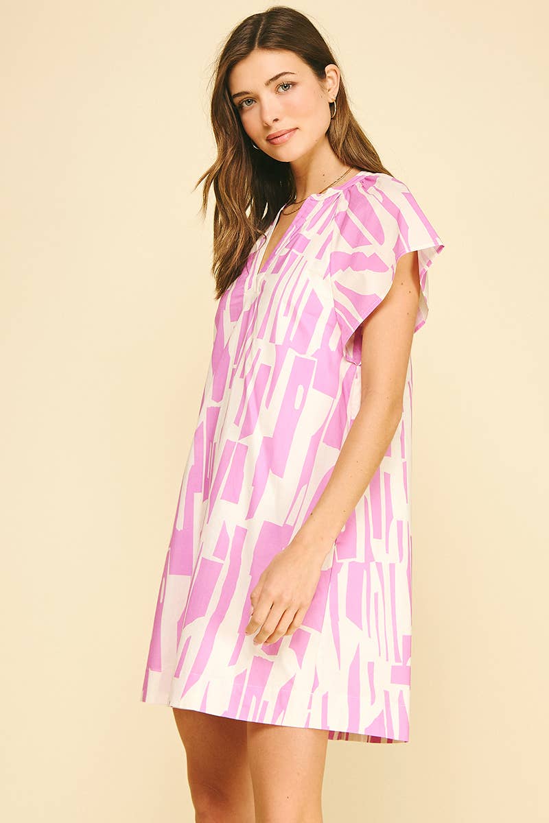PINCH - PRINT MINI TUNIC DRESS - 5049D