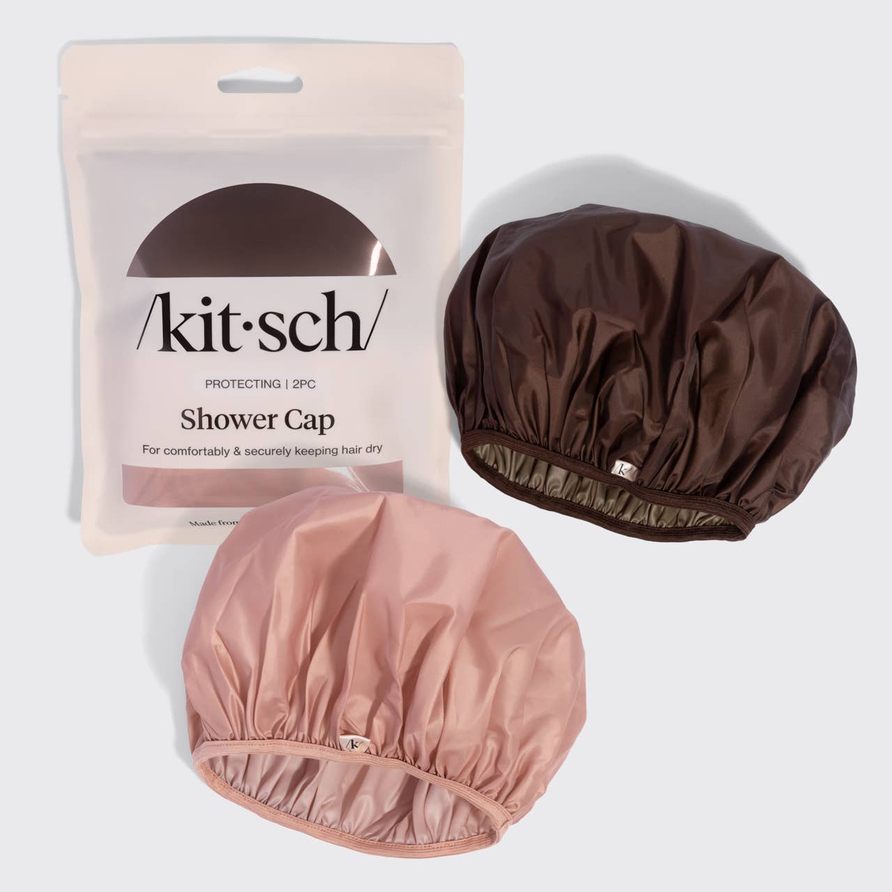 KITSCH - Kitsch Shower Cap 2pc Set - Terracotta & Brown