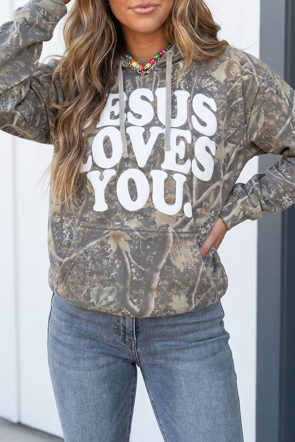 LA Society - LAS Wetsern Camouflage Jesus Loves You Hoodie (S-XL)