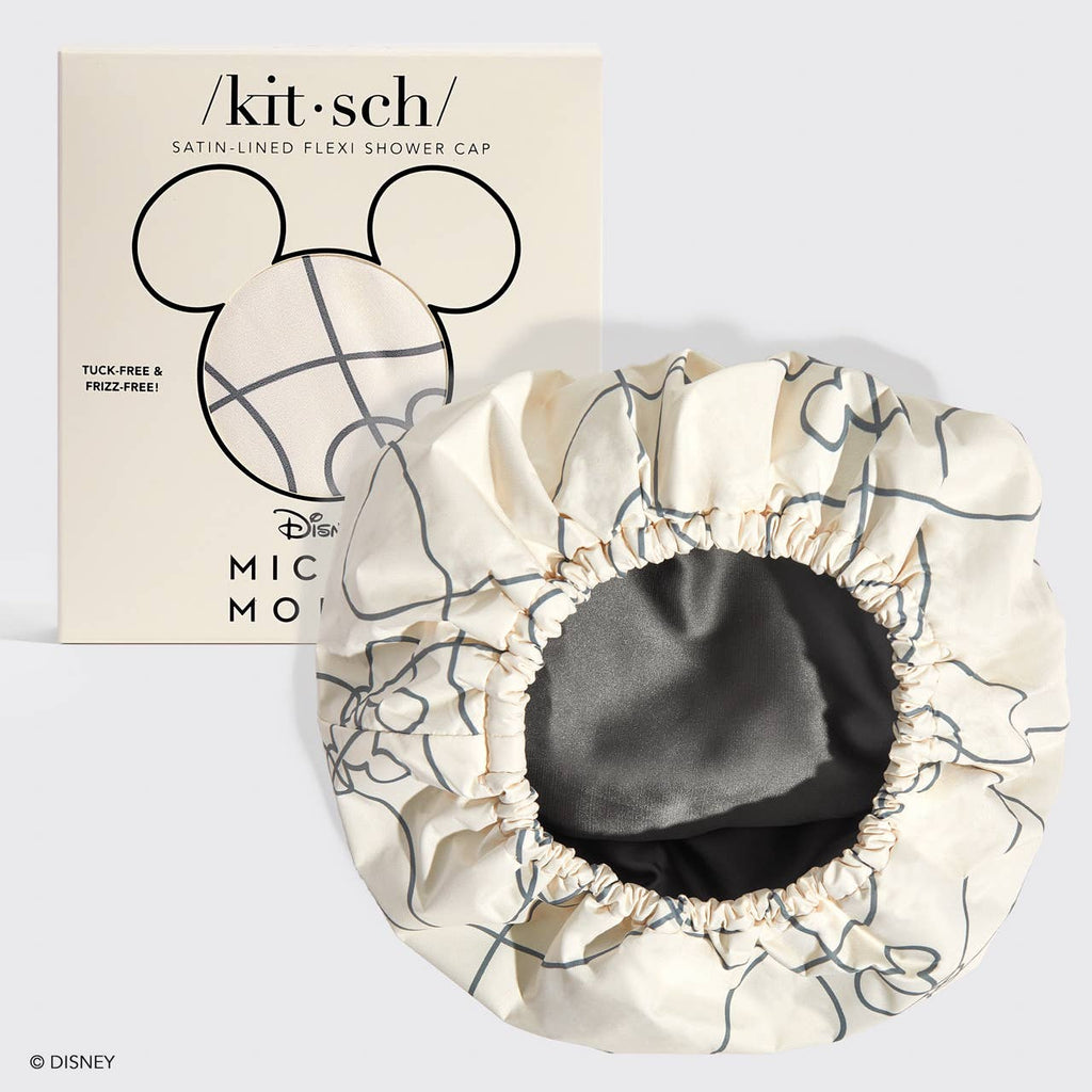 KITSCH - Mickey & Minnie x Kitsch Satin Lined Flexi Shower Cap