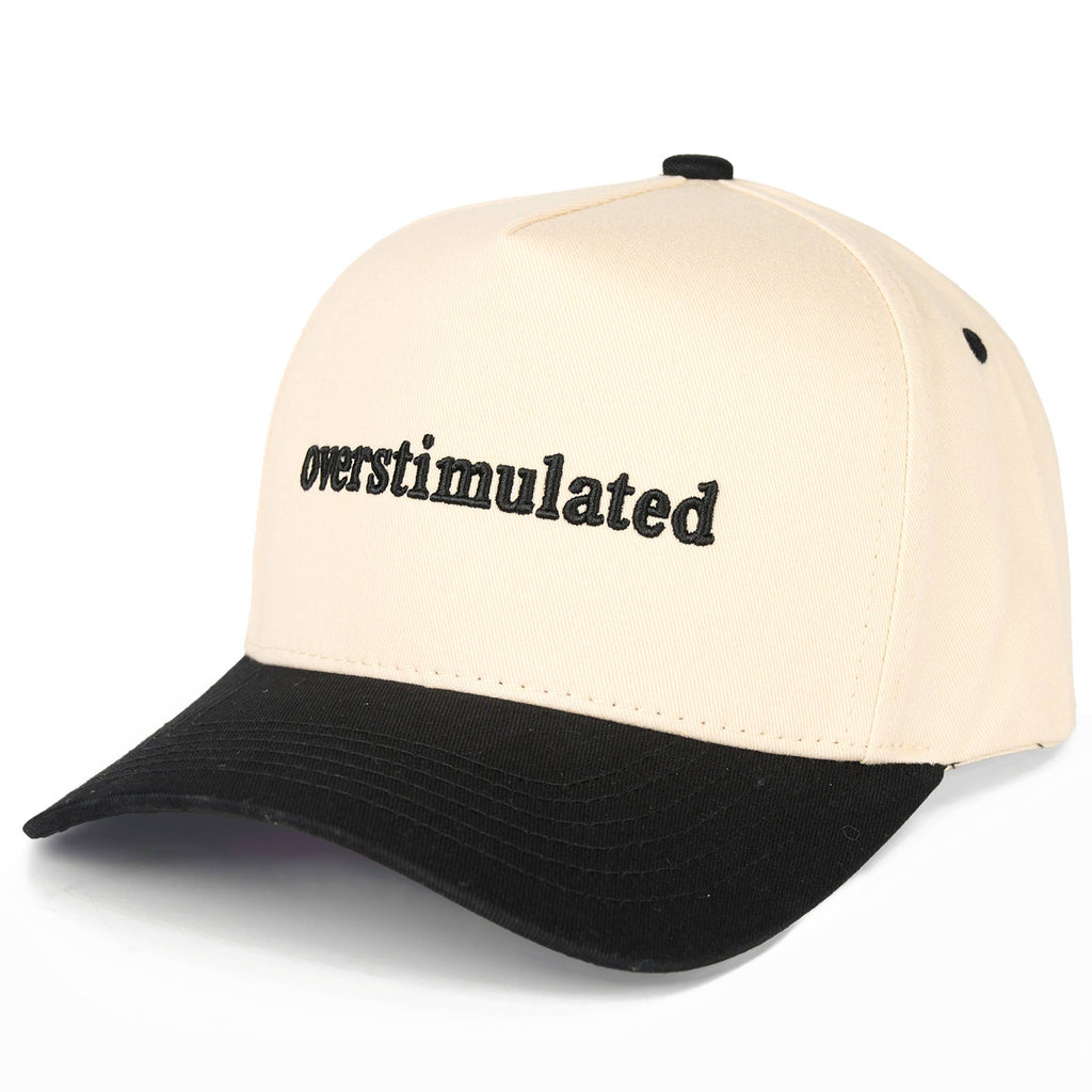 Hana - C.C OVERSTIMULATED Letter Embroidered Two Tone Trucker Cap
