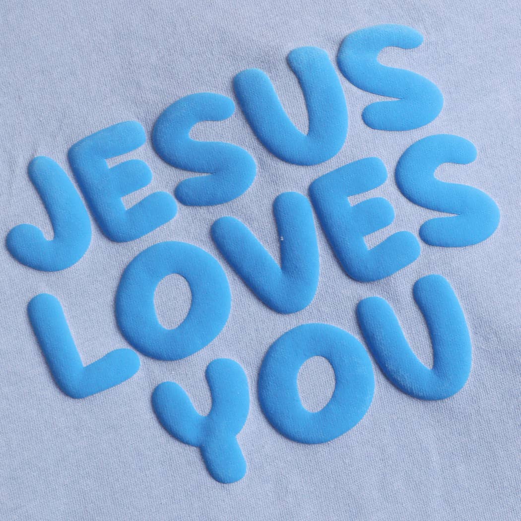 Fashion City - JESUS LOVES YOU PUFF Garment-Dyed Heavy T-Shirt