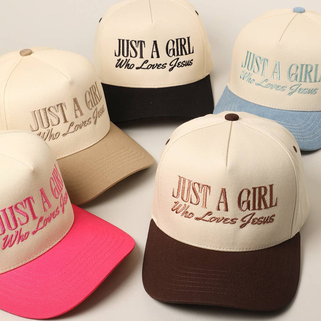 Fashion City - Just A Girl Who Loves Jesus Embroidery Trucker Hat