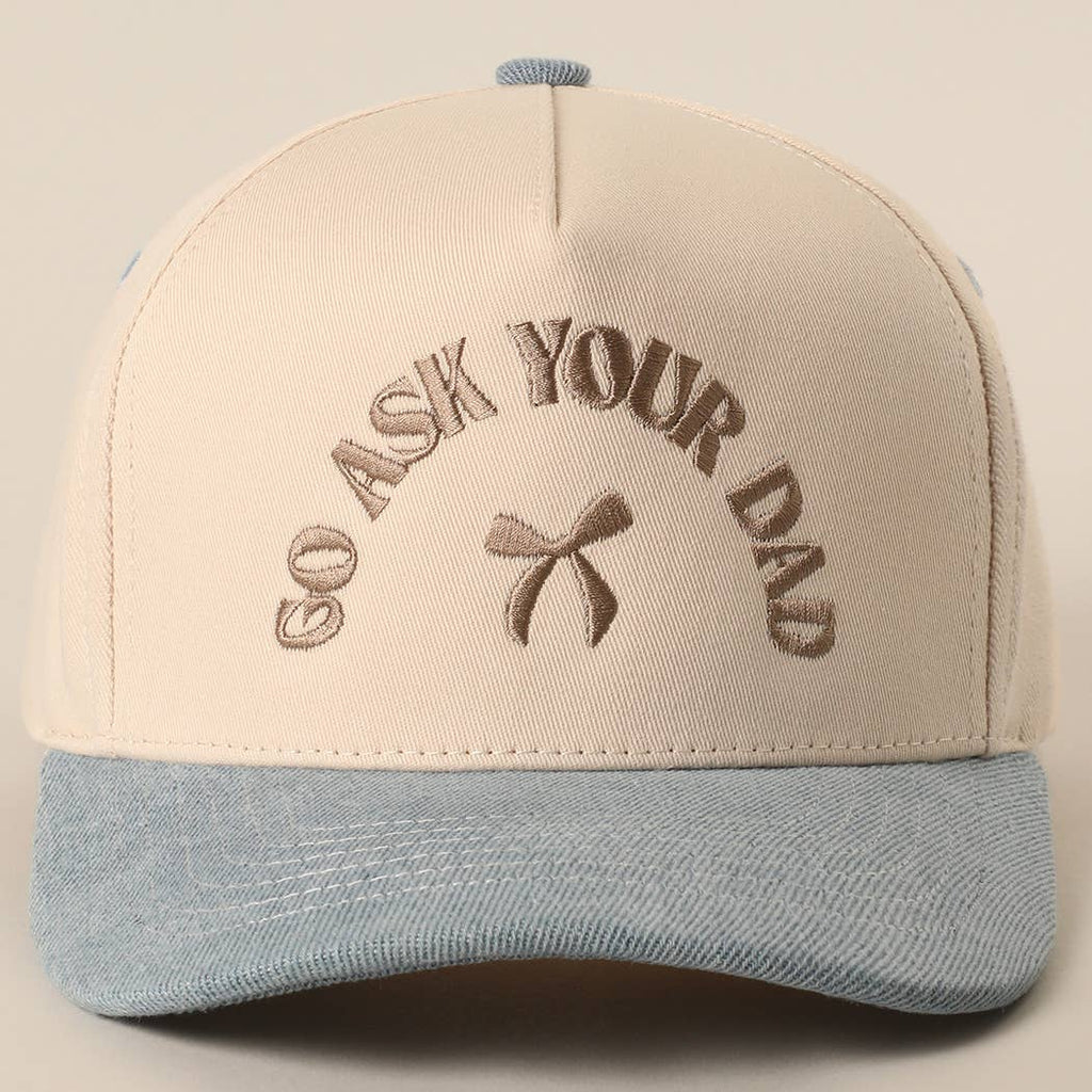 Fashion City - GO ASK YOUR DAD Embroidery Two-Tone Trucker Hat