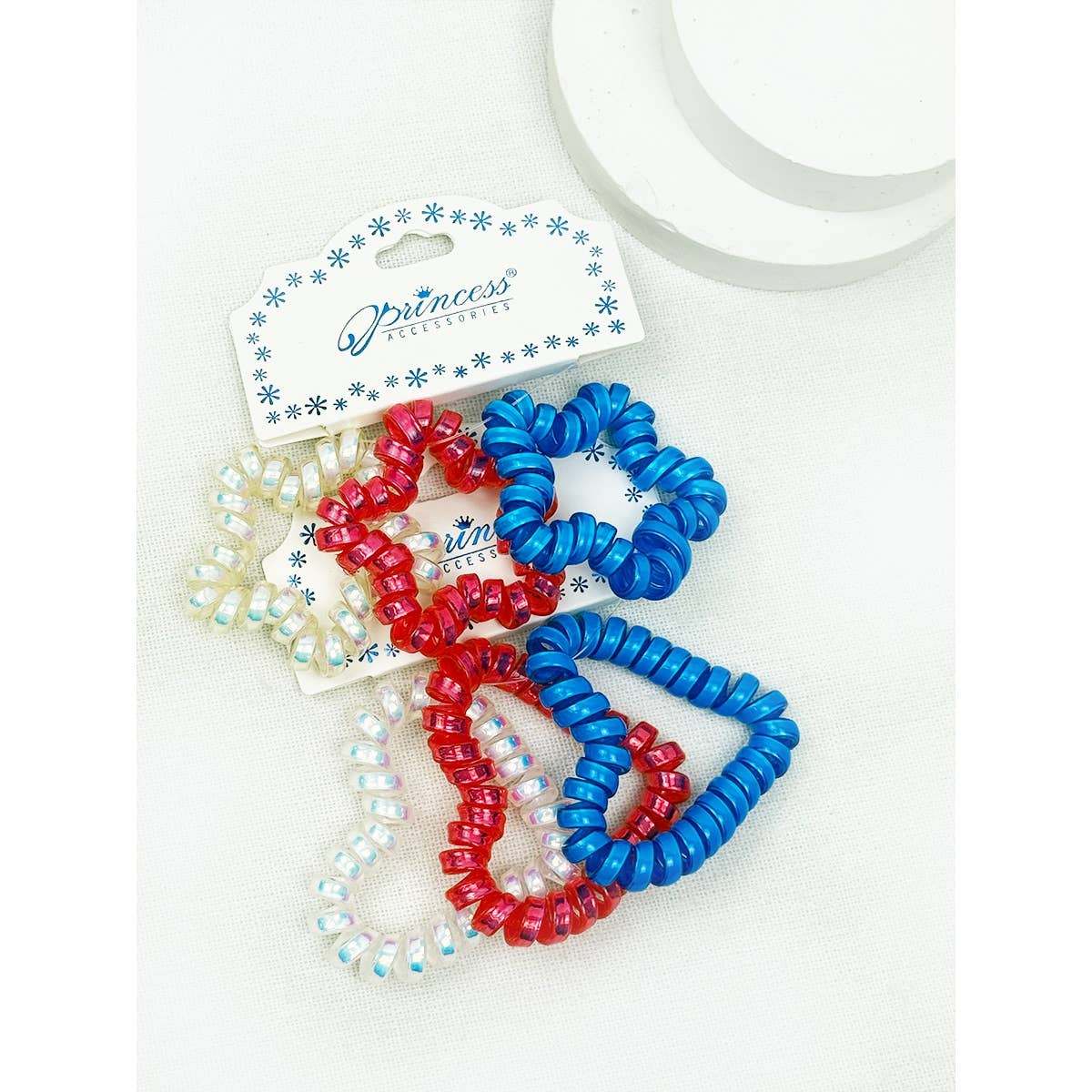 Love and Repeat - Star and Heart USA Theme Cord Hair Tie Set