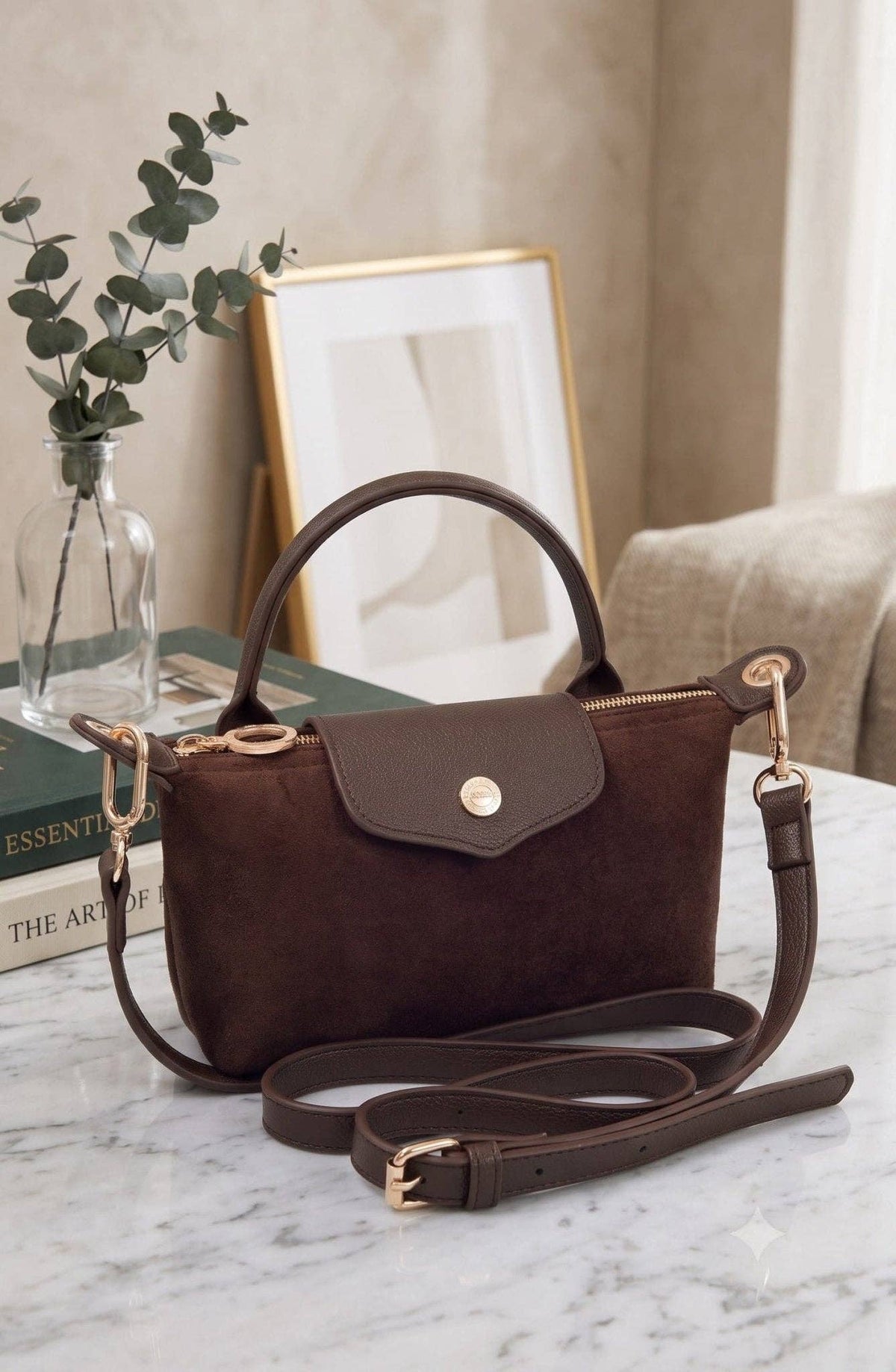 MiMi Wholesale - SD781 Hazel Suede Small Crossbody Bag