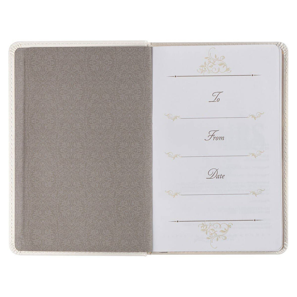 Christian Art Gifts - Devotional for Mr. & Mrs. White Faux Leather