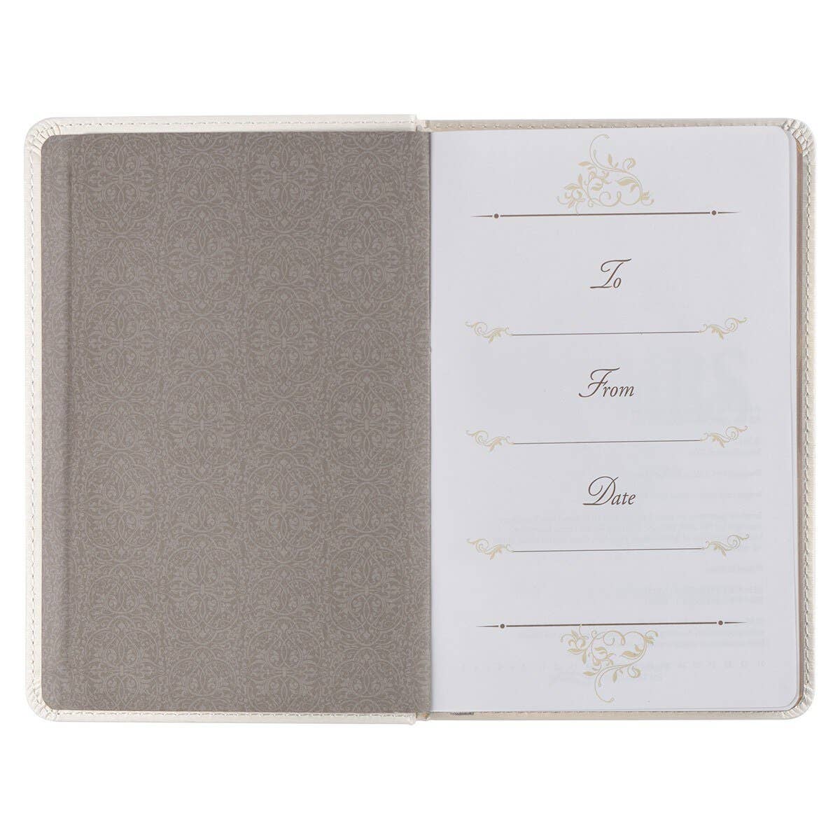 Christian Art Gifts - Devotional for Mr. & Mrs. White Faux Leather