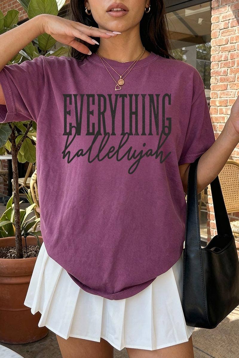 COLORBEAR - Everything Hallelujah Graphic Garment Dyed Tee