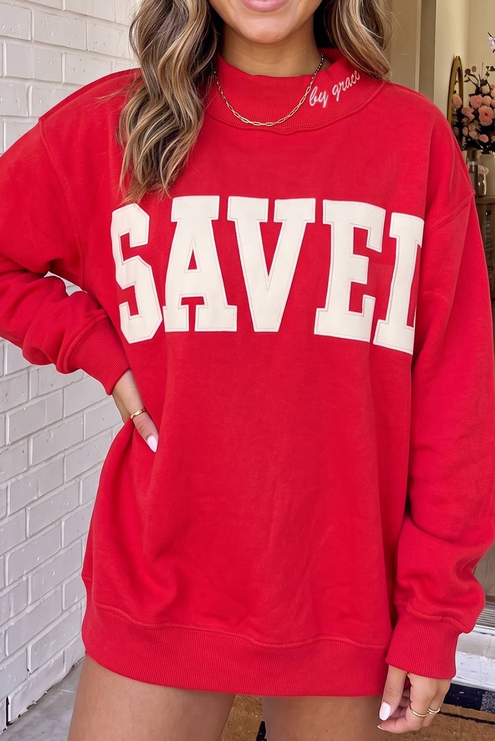LA Society - LAS Saved By Grace Mock Neck Sweatshirt (S-XL)
