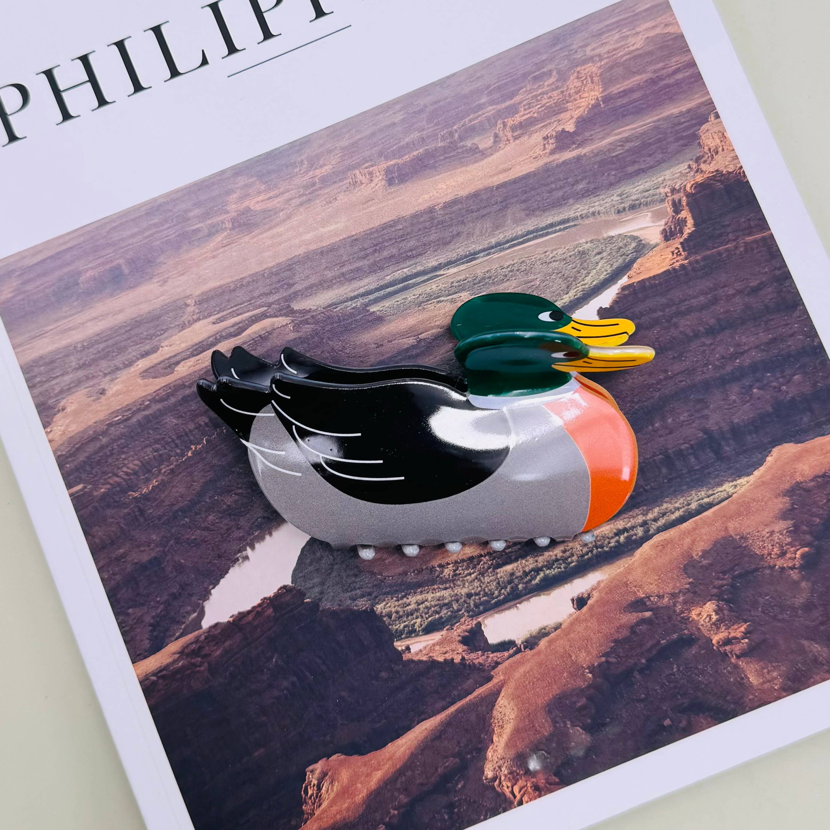 JOSSLYN by wall to wall - JUMBO MALLARD DUCK HAIR CLAW CLIPS | 40H1028