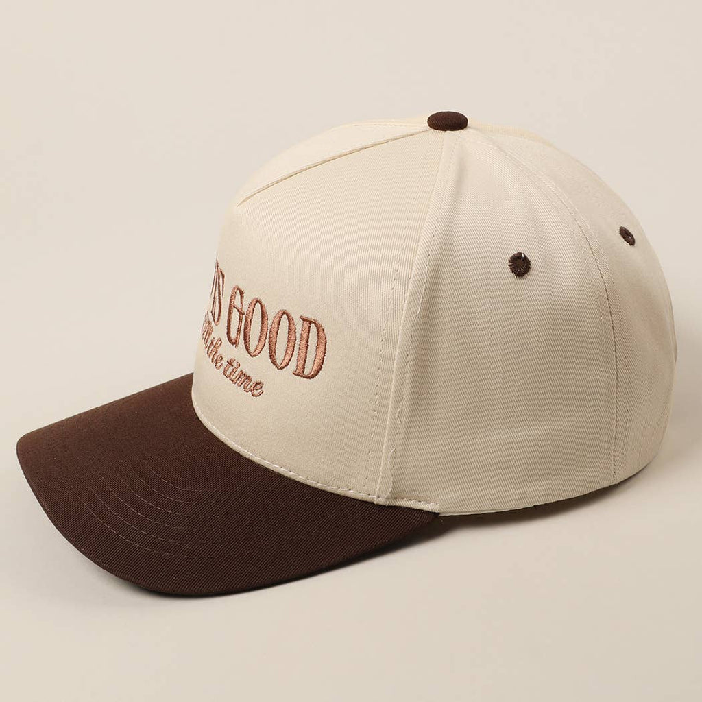 Fashion City - God Is Good All The Time Embroidery Trucker Hat