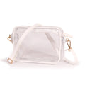 Desden - Bridget Clear Purse with Vegan Leather Trim and Straps - White