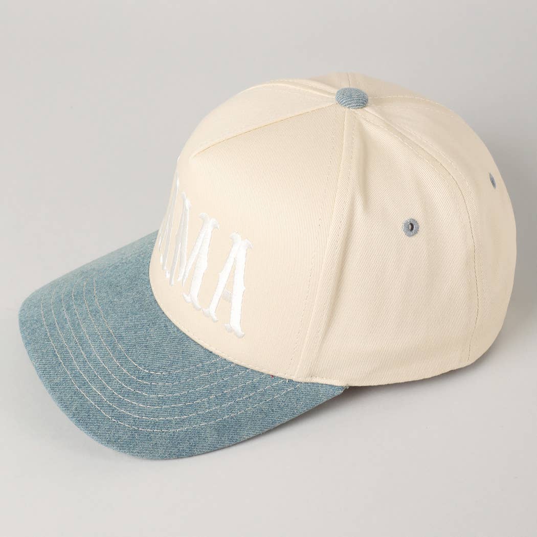Fashion City - MAMA Typographic Design Embroidery Baseball Cap