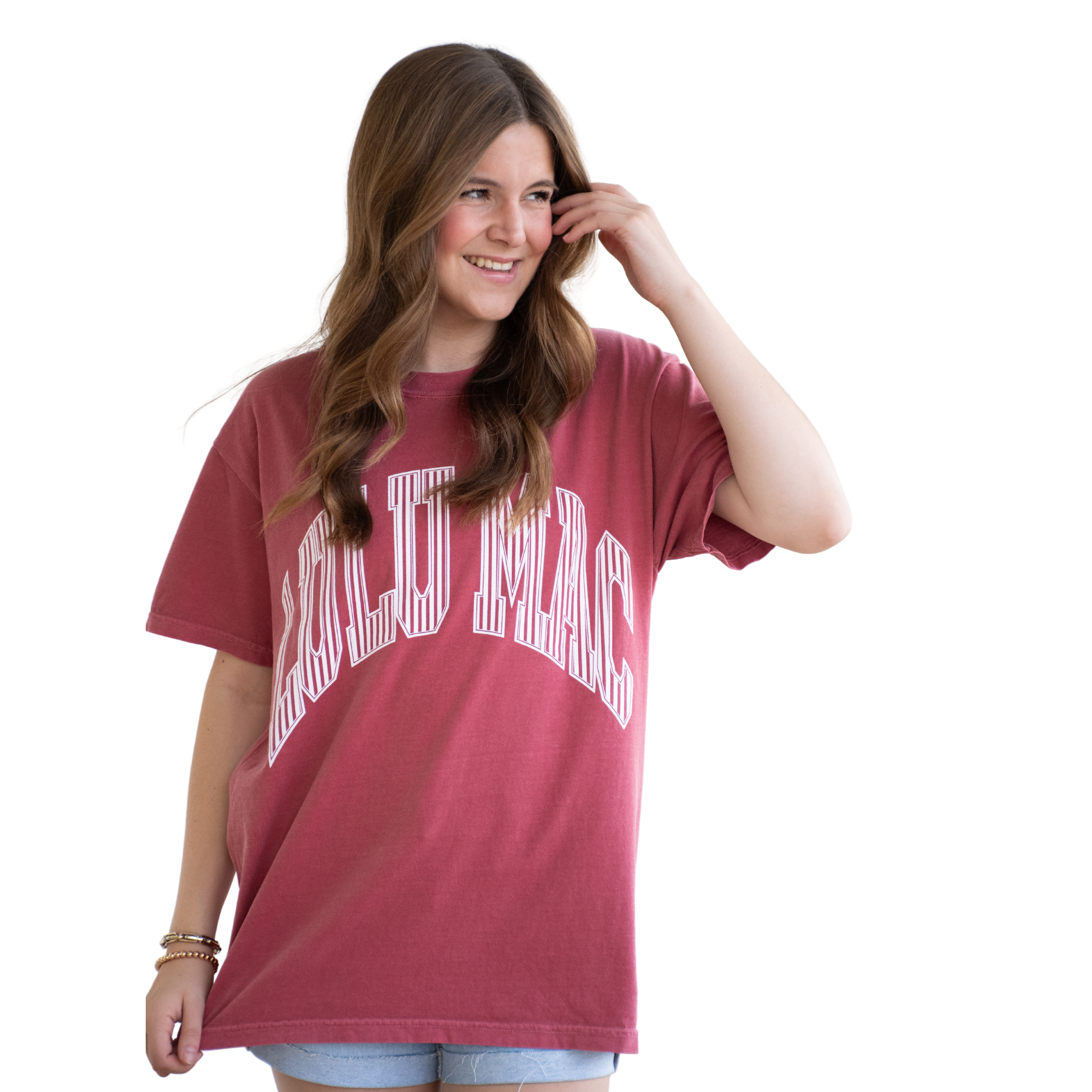 Girlie Girl Originals - Stripe Adult Crimson Comfort Colors Tee