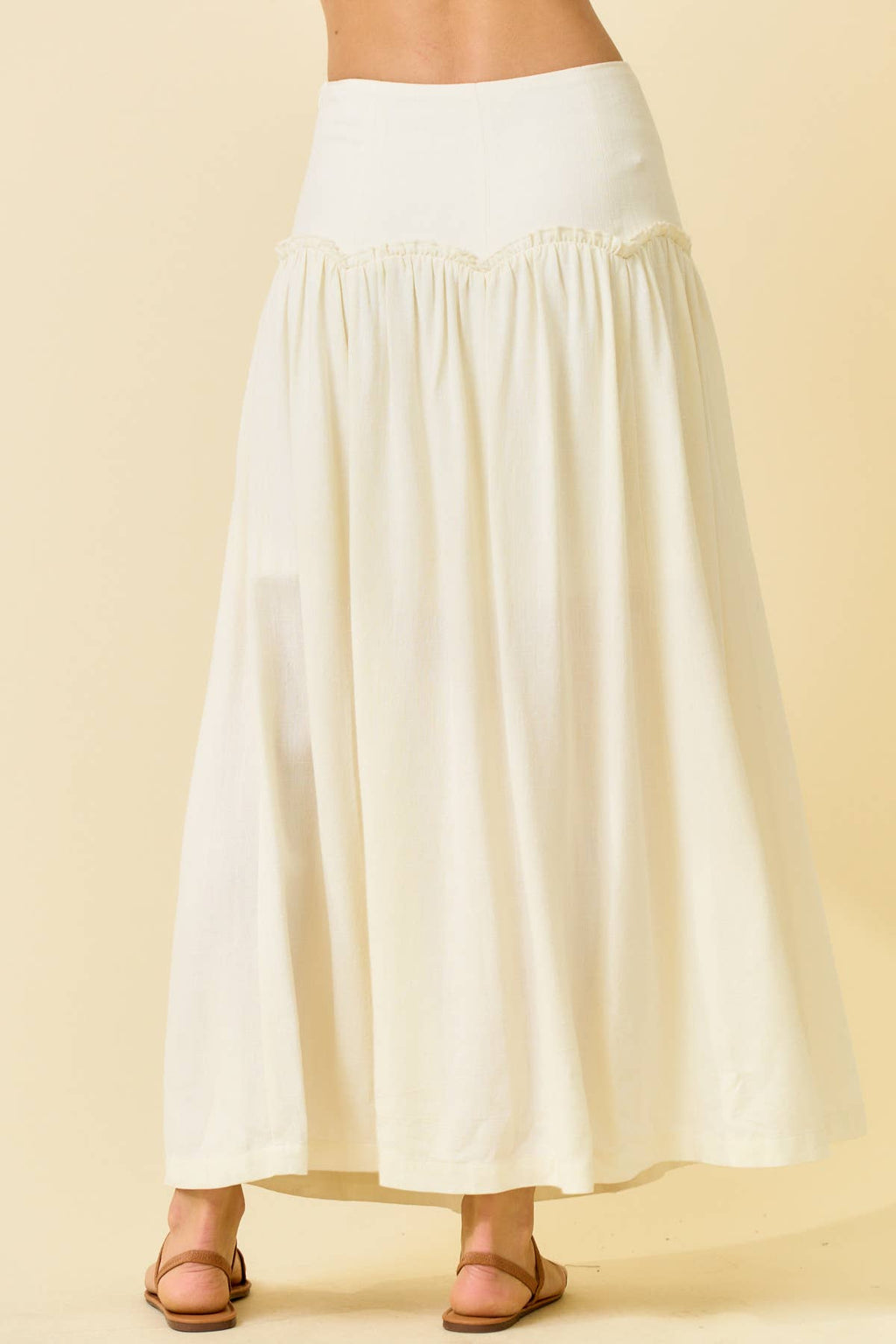 SCALLOP DROP WAIST MAXI SKIRT