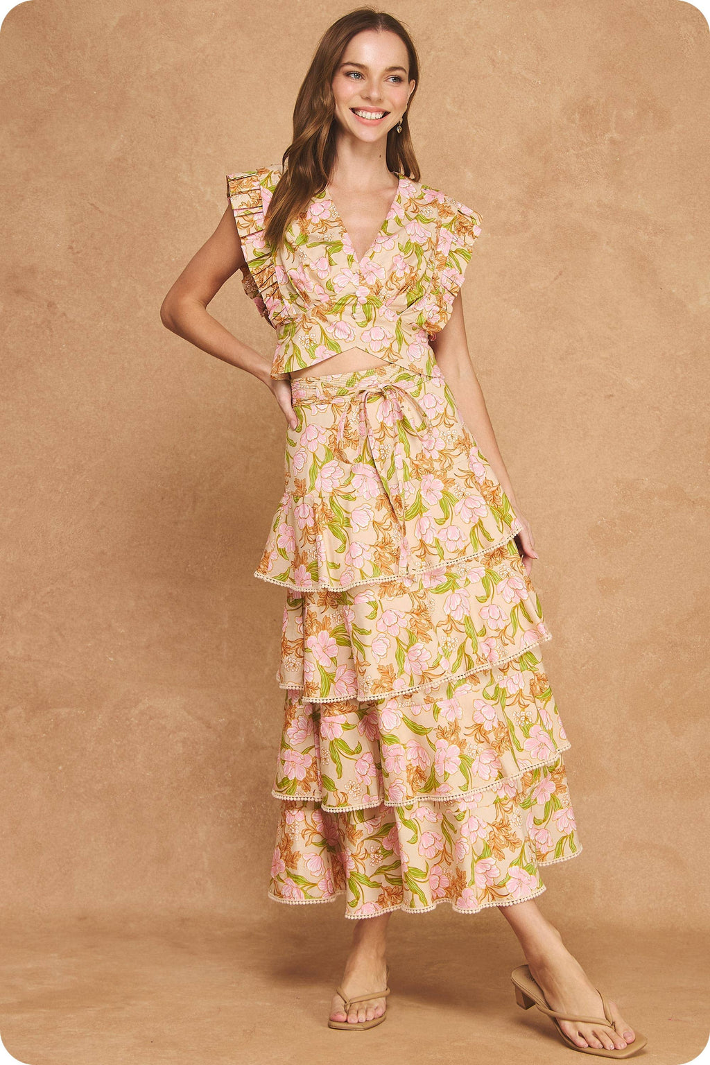 Strut & Bolt - Bloom Meadow 2-Piece Midi Skirt Set