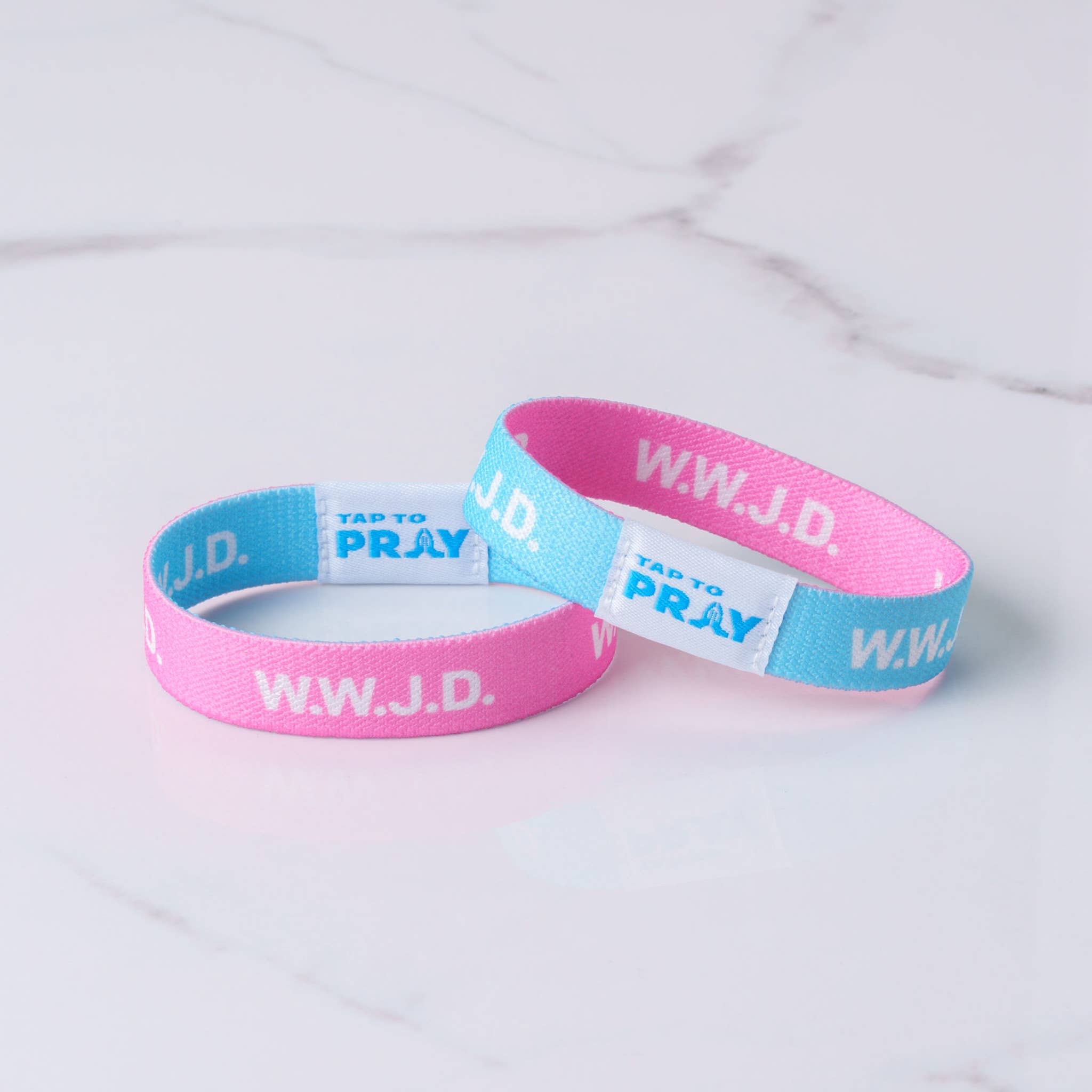 Versible - Tap To Pray™ Wristbands - Blue & Pink WWJD