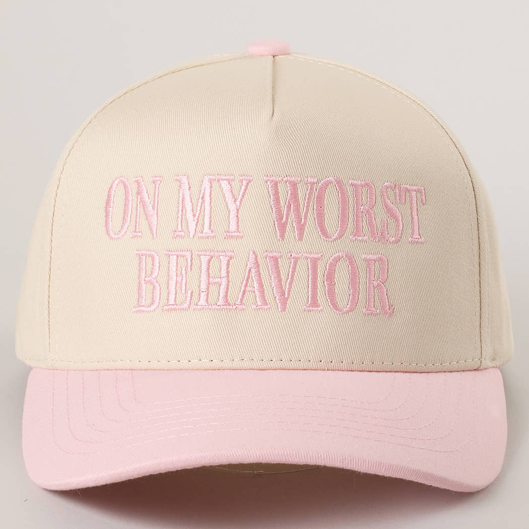 Fashion City - ON MY WORST BEHAVIOR Embroidered Trucker Hat