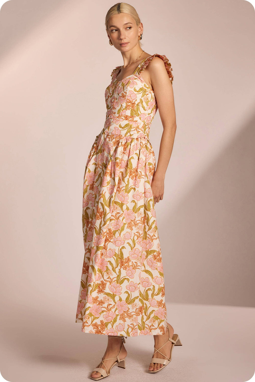 Strut & Bolt - Floral Fit and Flare Maxi Dress