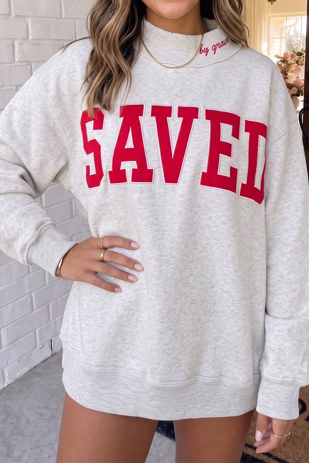 LA Society - LAS Saved By Grace Mock Neck Sweatshirt (S-XL)