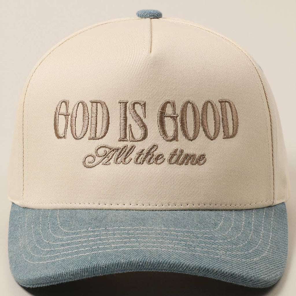 Fashion City - God Is Good All The Time Embroidery Trucker Hat