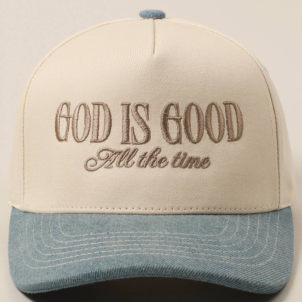 Fashion City - God Is Good All The Time Embroidery Trucker Hat
