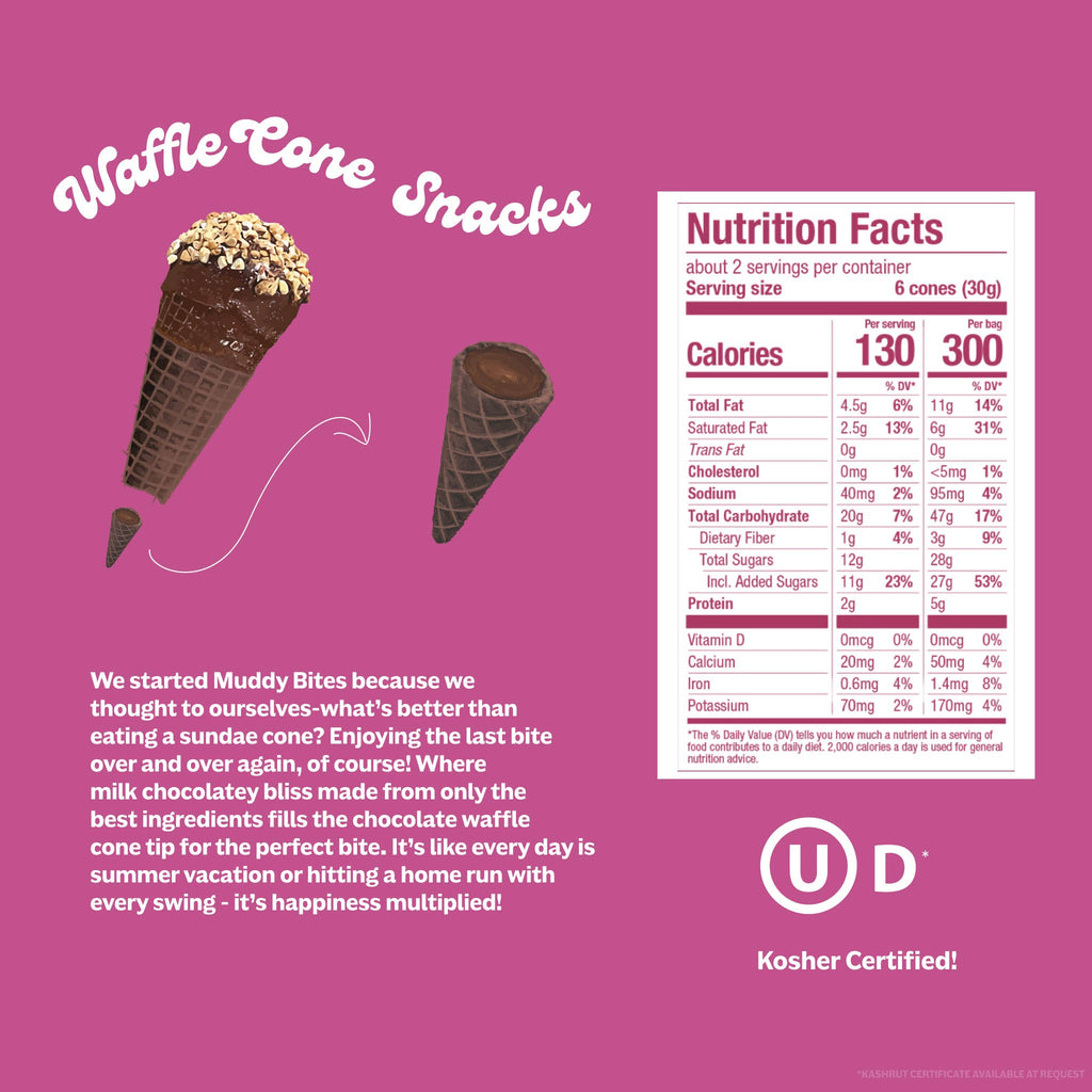 Muddy Bites - Double Fudge Waffle Cone Snacks