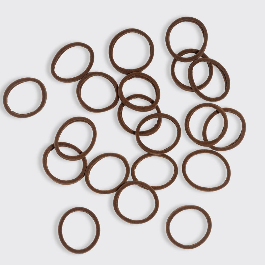 KITSCH - Recycled Fabric Seamless Hair Elastics 20pc Set - Chocolate