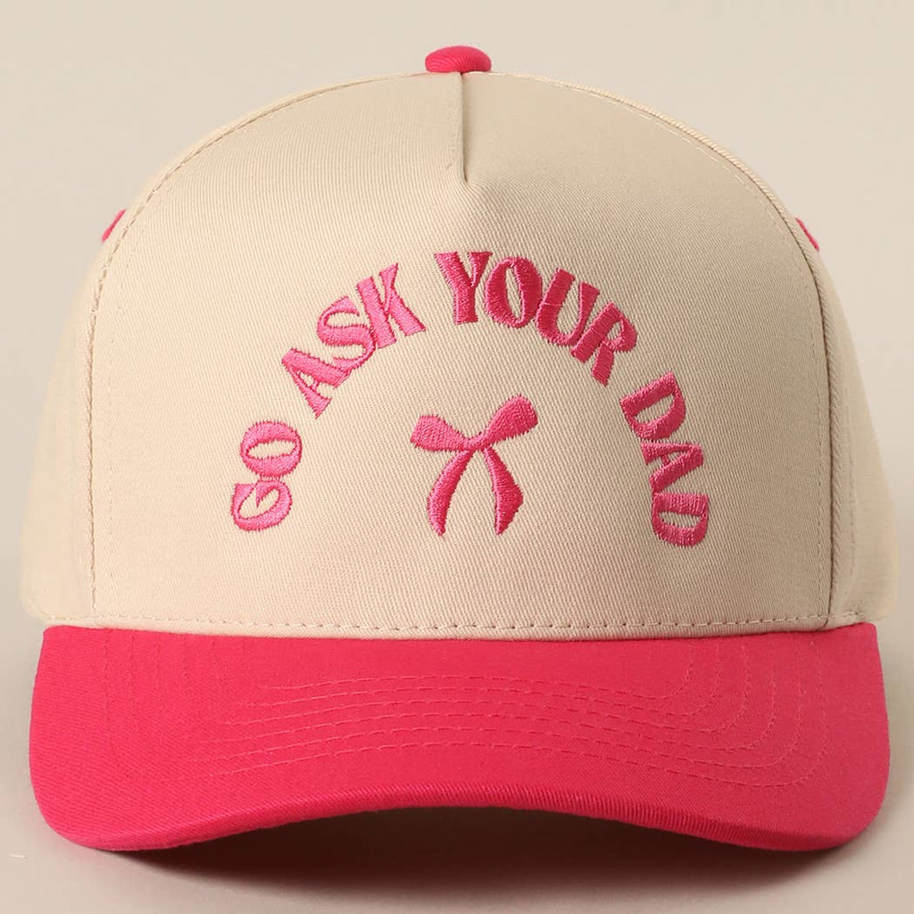 Fashion City - GO ASK YOUR DAD Embroidery Two-Tone Trucker Hat