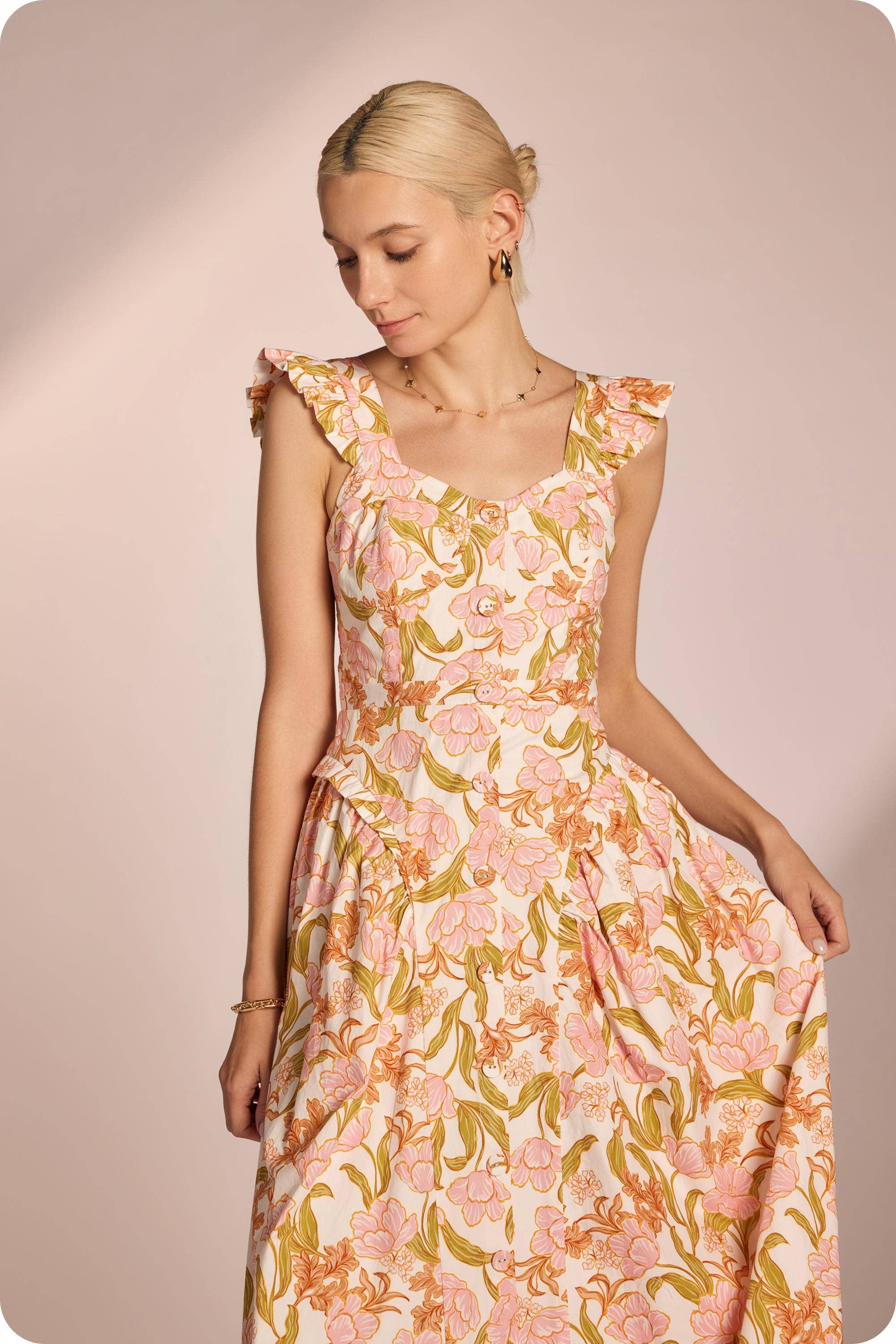 Strut & Bolt - Floral Fit and Flare Maxi Dress