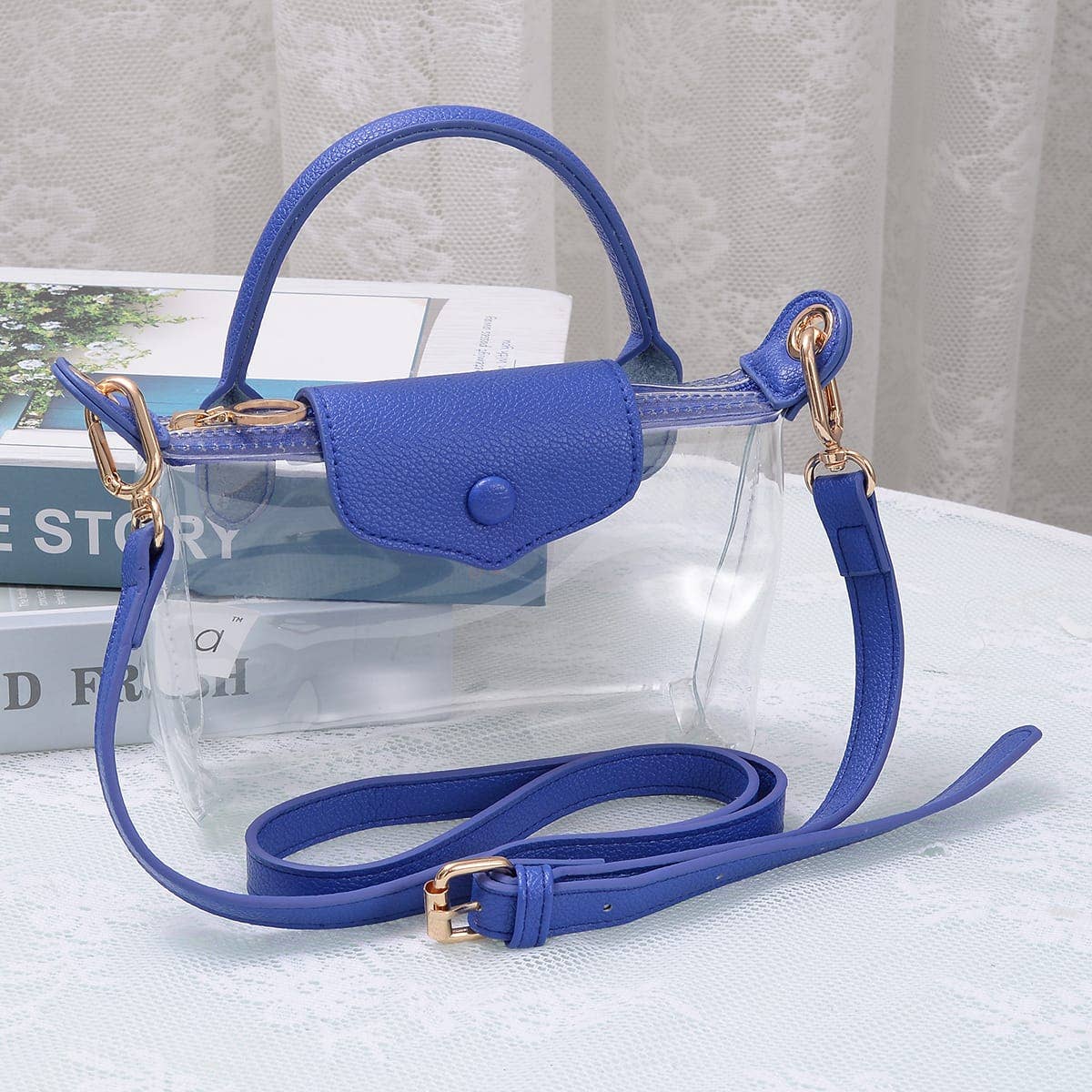 MiMi Wholesale - CB781 Gladys Clear Gameday Mini Crossbody Bag