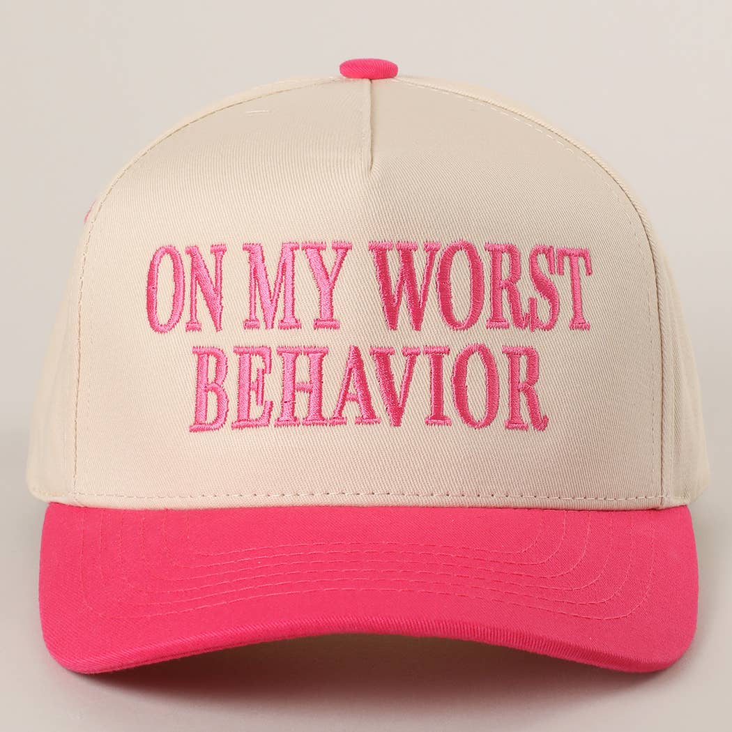 Fashion City - ON MY WORST BEHAVIOR Embroidered Trucker Hat
