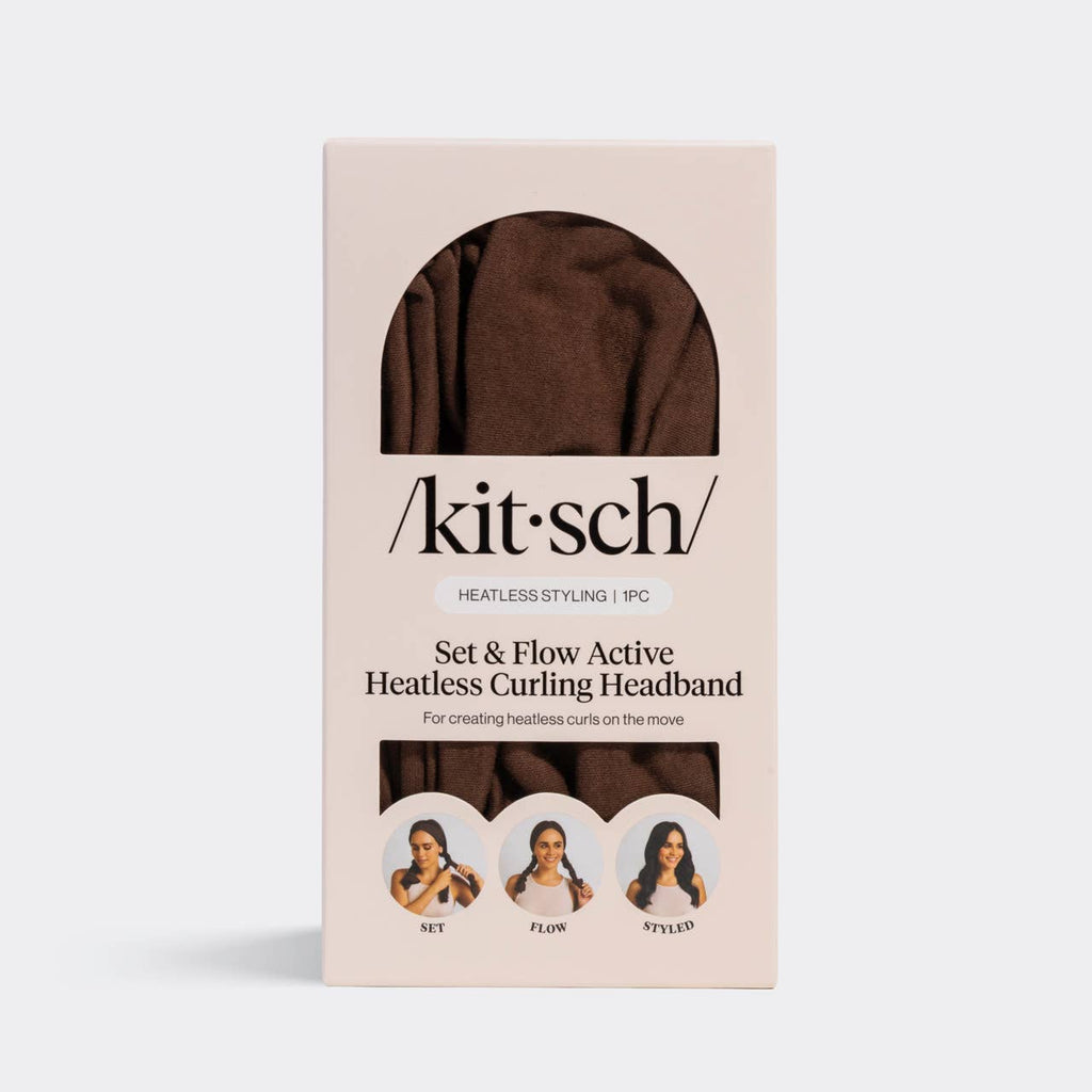 KITSCH - Set & Flow Heatless Curling Headband - Chocolate Brown