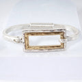Wild Honey - Hammered Dual-Tone Rectangular Hook Hinge Bracelet