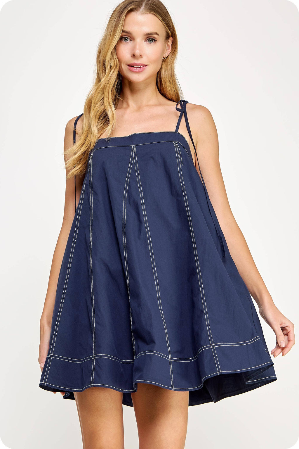 Strut & Bolt - Contrast Top Stitch Mini Dress