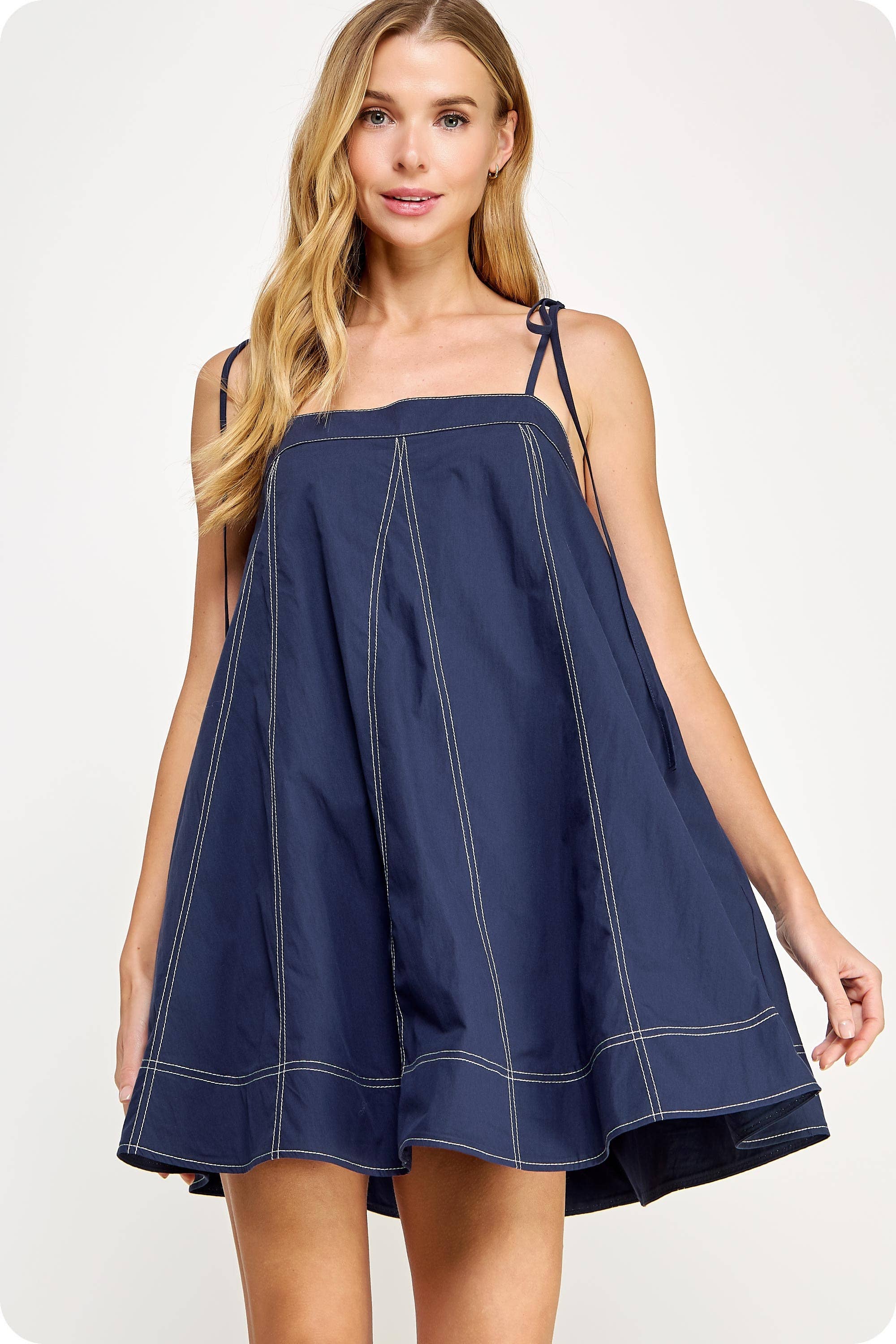 Strut & Bolt - Contrast Top Stitch Mini Dress