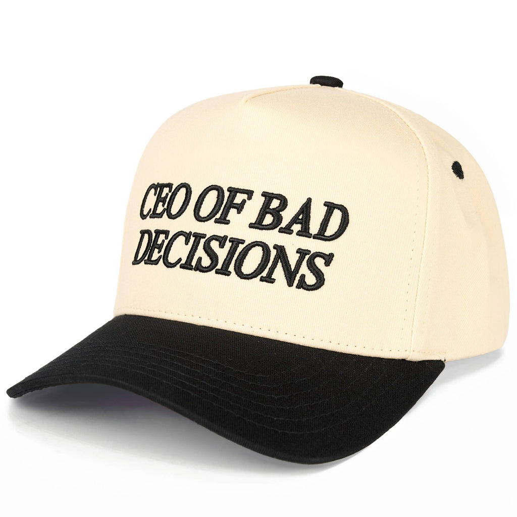 Hana - C.C CEO OF BAD DECISIONS Letter Two Tone Trucker Hat