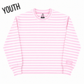 Girlie Girl Originals - KD-MC-STRIPE MONOCHROME PATCH YOUTH LONG SLEEVE TOP-LIGHT PINK