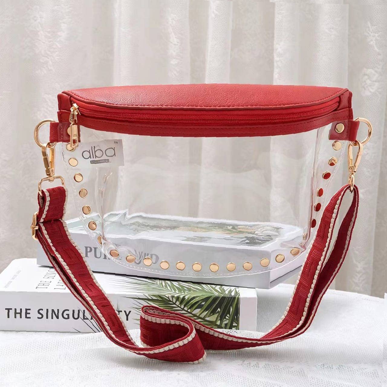 MiMi Wholesale - CB701 Lorna Clear Gameday Studded Crossbody Bag