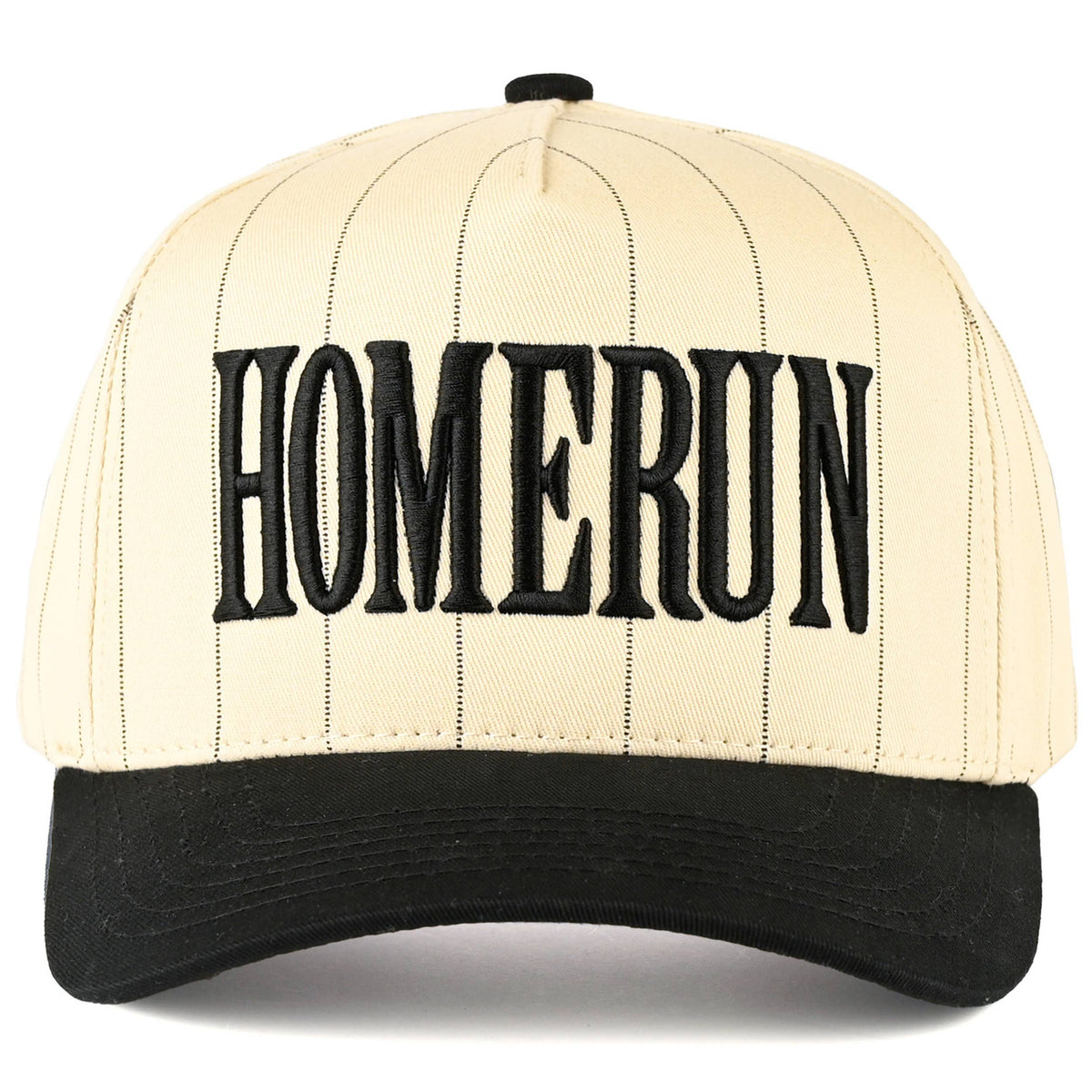 Hana - C.C HOME RUN Letter Stripe Two Tone Trucker Cap