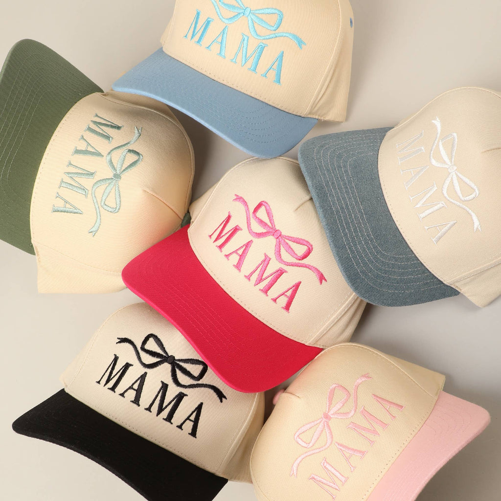 Fashion City - MAMA Ribbon Embroidered Two-Tone Trucker Hat