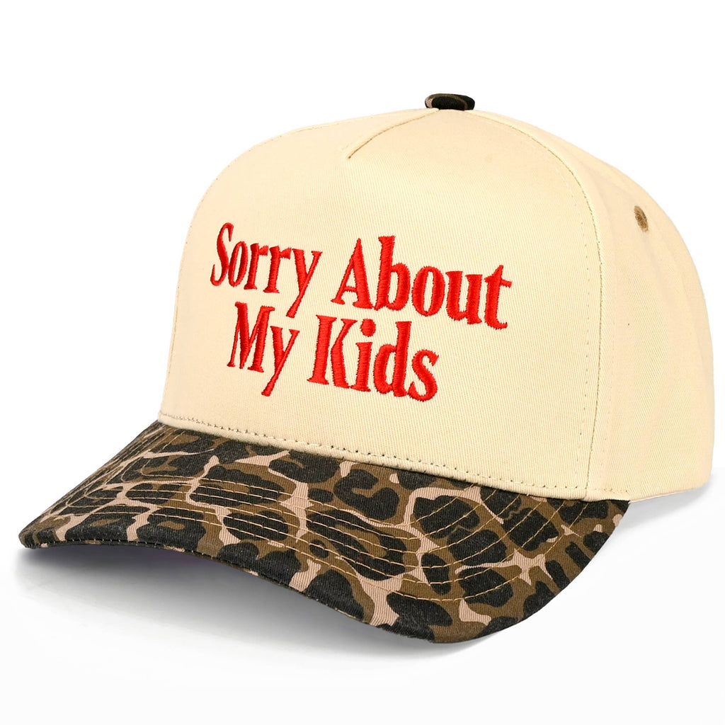 Hana - C.C SORRY ABOUT MY KIDS Letter Two Tone Trucker Hat