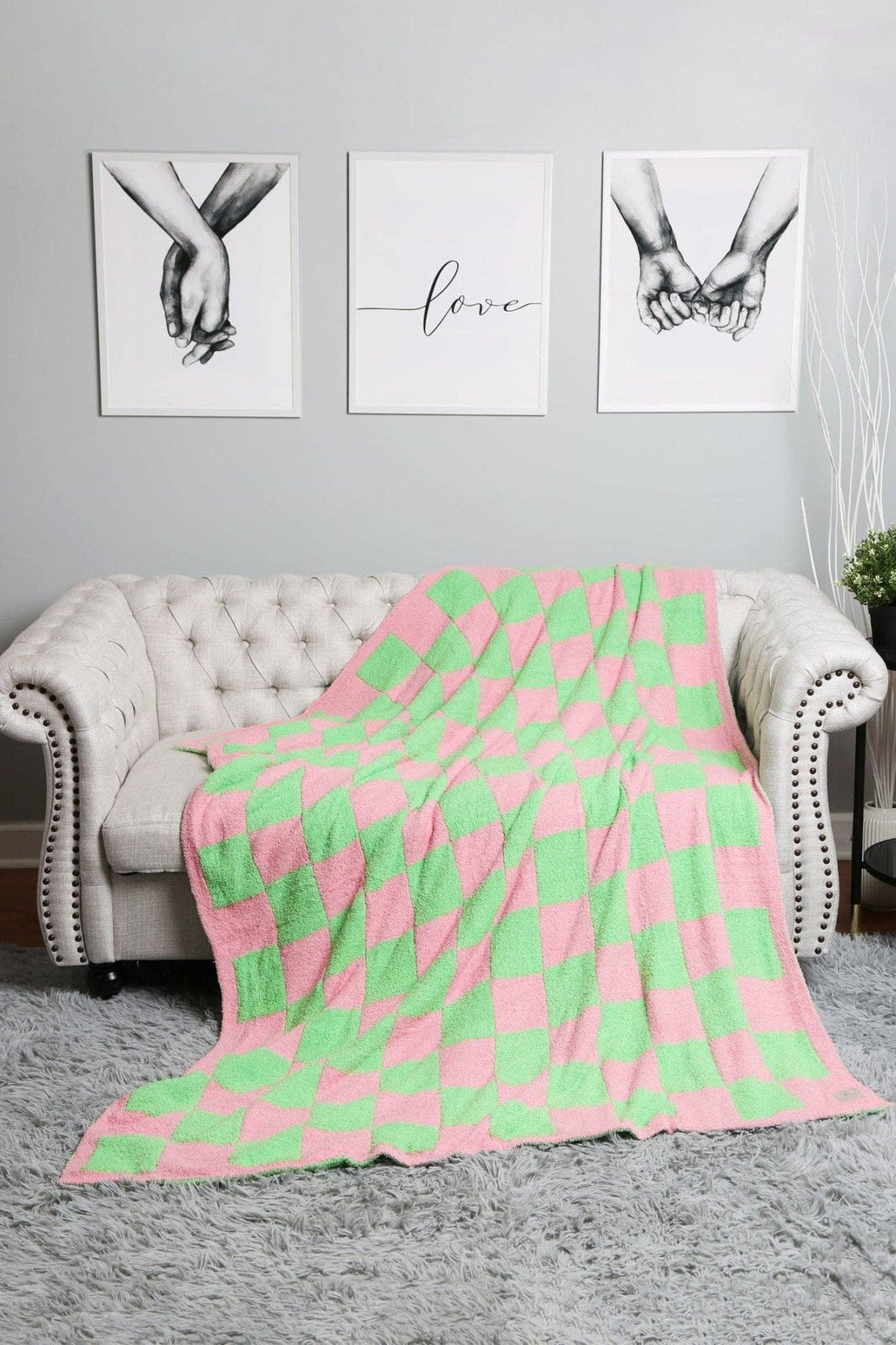 MiMi Wholesale - JCL4316 Super Lux Checkered Throw Blanket