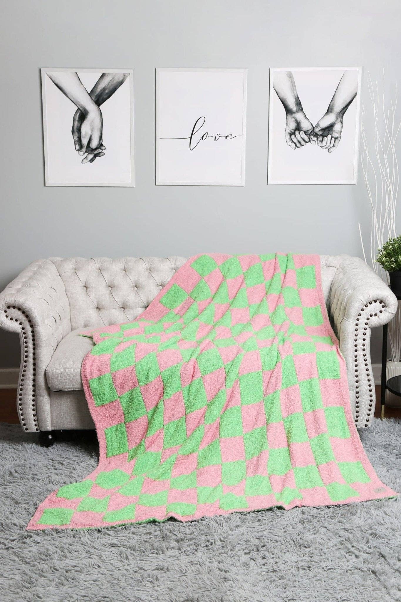 MiMi Wholesale - JCL4316 Super Lux Checkered Throw Blanket