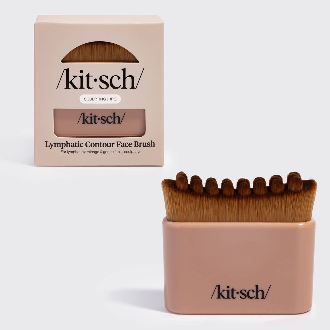 KITSCH - Lymphatic Contour Face Brush - Terracotta