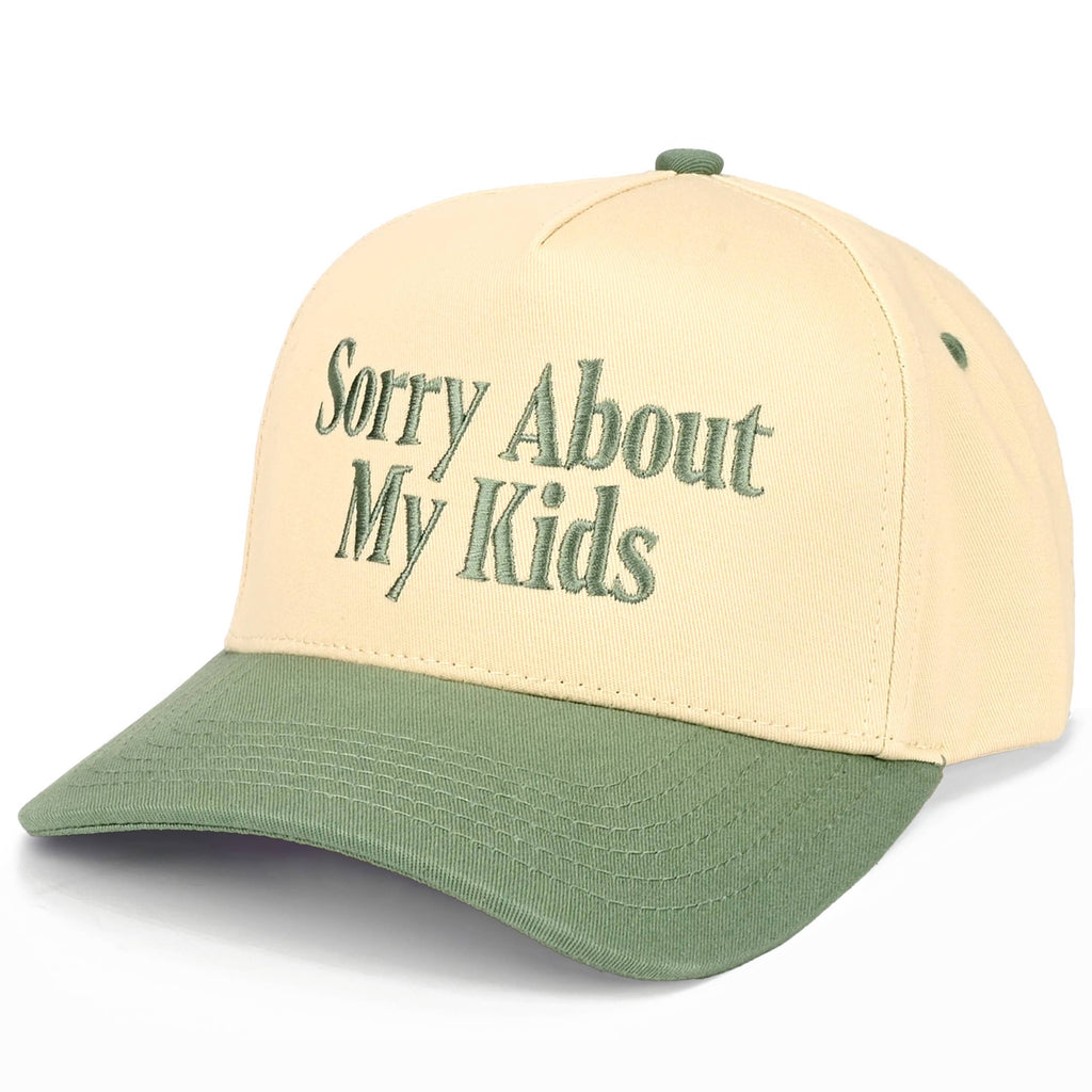 Hana - C.C SORRY ABOUT MY KIDS Letter Two Tone Trucker Hat