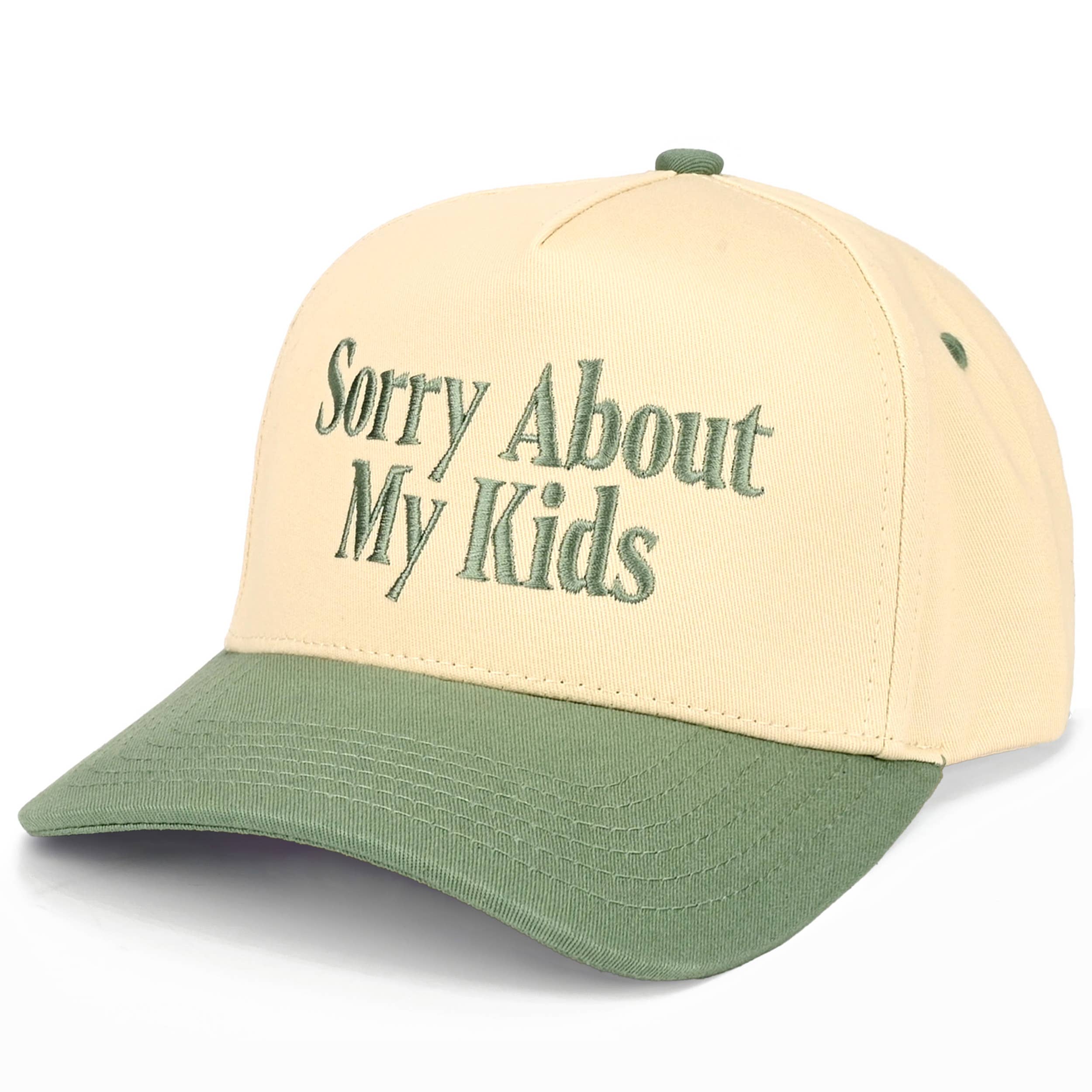Hana - C.C SORRY ABOUT MY KIDS Letter Two Tone Trucker Hat