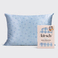 KITSCH - Satin Pillowcase Standard - Gingham Blue