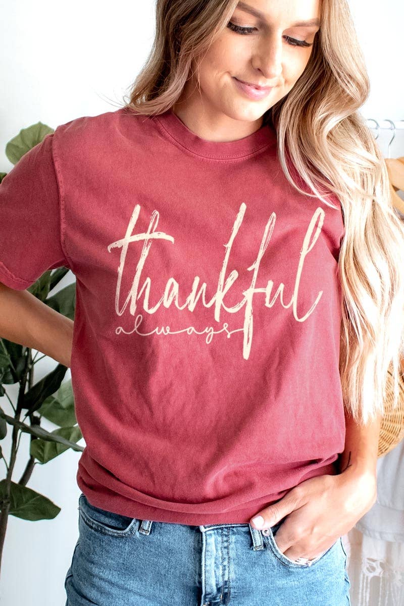 COLORBEAR - Thankful Graphic Garment Dyed Tee